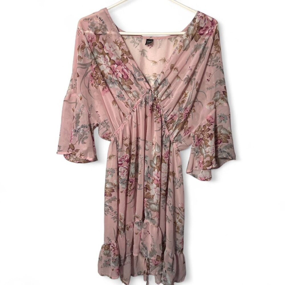 SHEIN Floral Boho Mini Dress – Pink – Women’s M